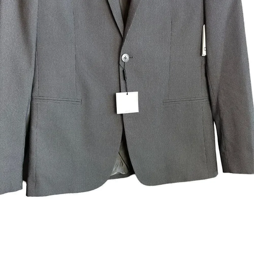 NEW CALVIN KLEIN Blazer Mens Size Medium Sport Coat Black White Jacket Micro Dot